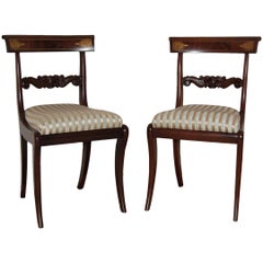 Pair of Philadelphia Carved Mahogany Side Chairs with Gold Stenciled Backs 8
