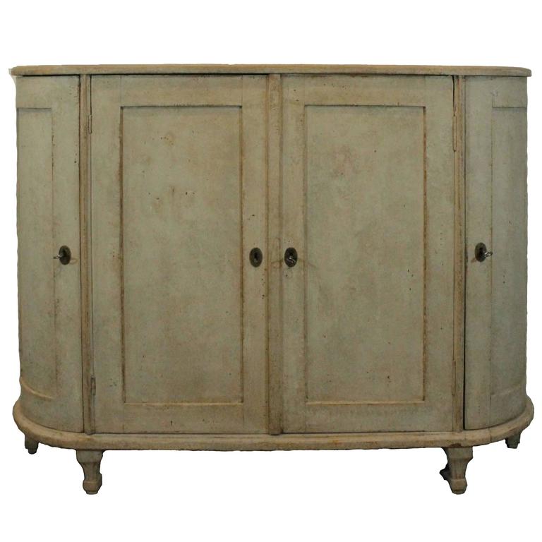 Antique Swedish Sideboard with Curved Sides, Early 19th Century at 1stDibs