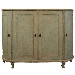 Antique Swedish Sideboard with Curved Sides, Early 19th Century