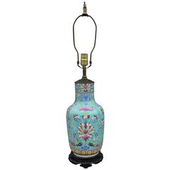 Fine 19th Century Chinese Celedon Vase Lamp