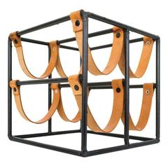 Leather Strap Wine Rack by Arthur Umanoff