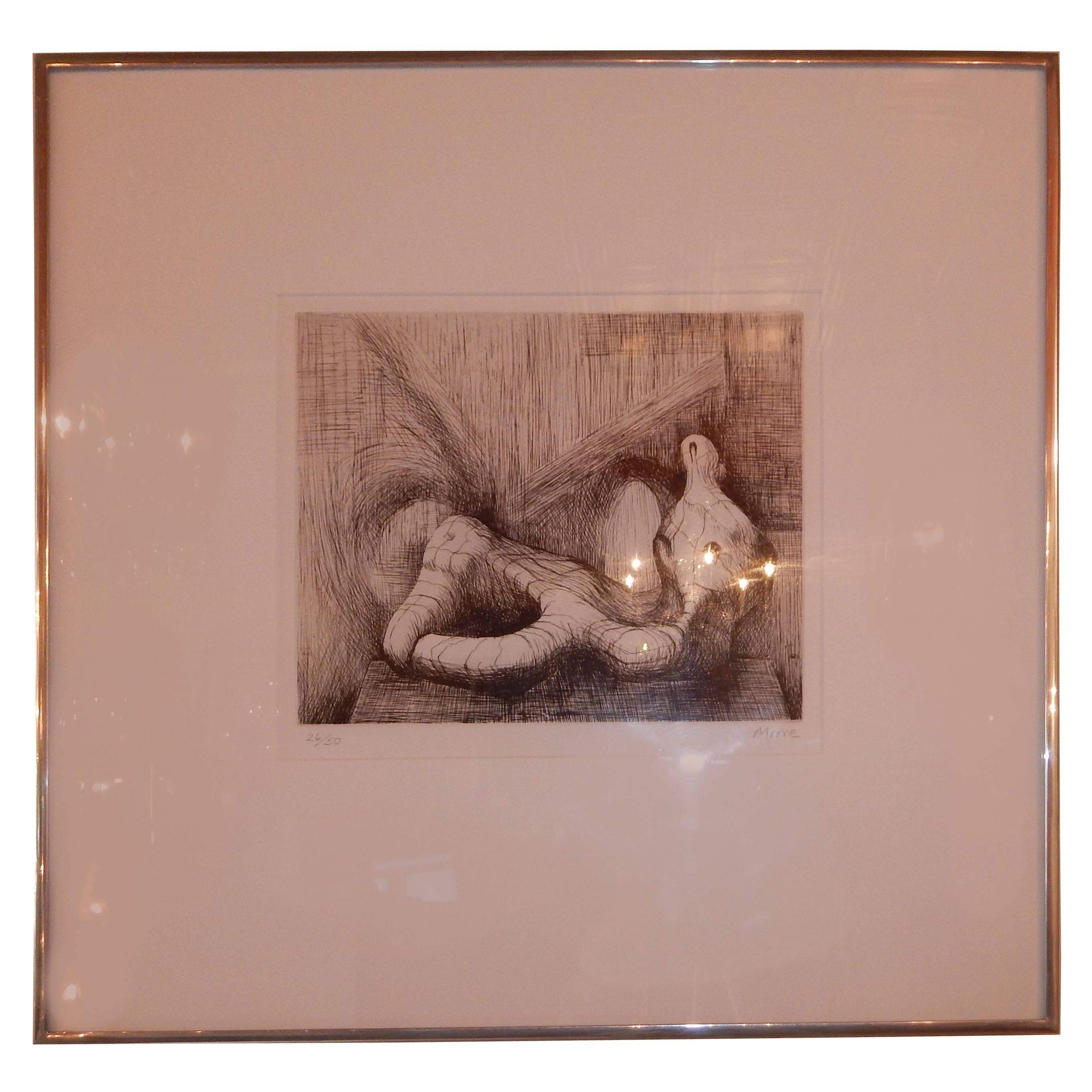 Signed and Numbered Framed Lithograph by Henry Moore For Sale