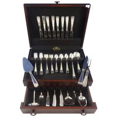 Antique Etruscan by Gorham Sterling Silver Flatware Set for Eight, Service 81 Pieces