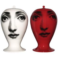 Piero Fornasetti, "Buona Notte" Pair of Jars