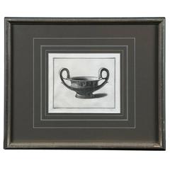 Framed Etching, Neoclassical Vessel, 19th Century 3
