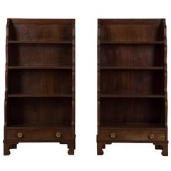 Pair of Early 19th Century Waterfall Bookcases