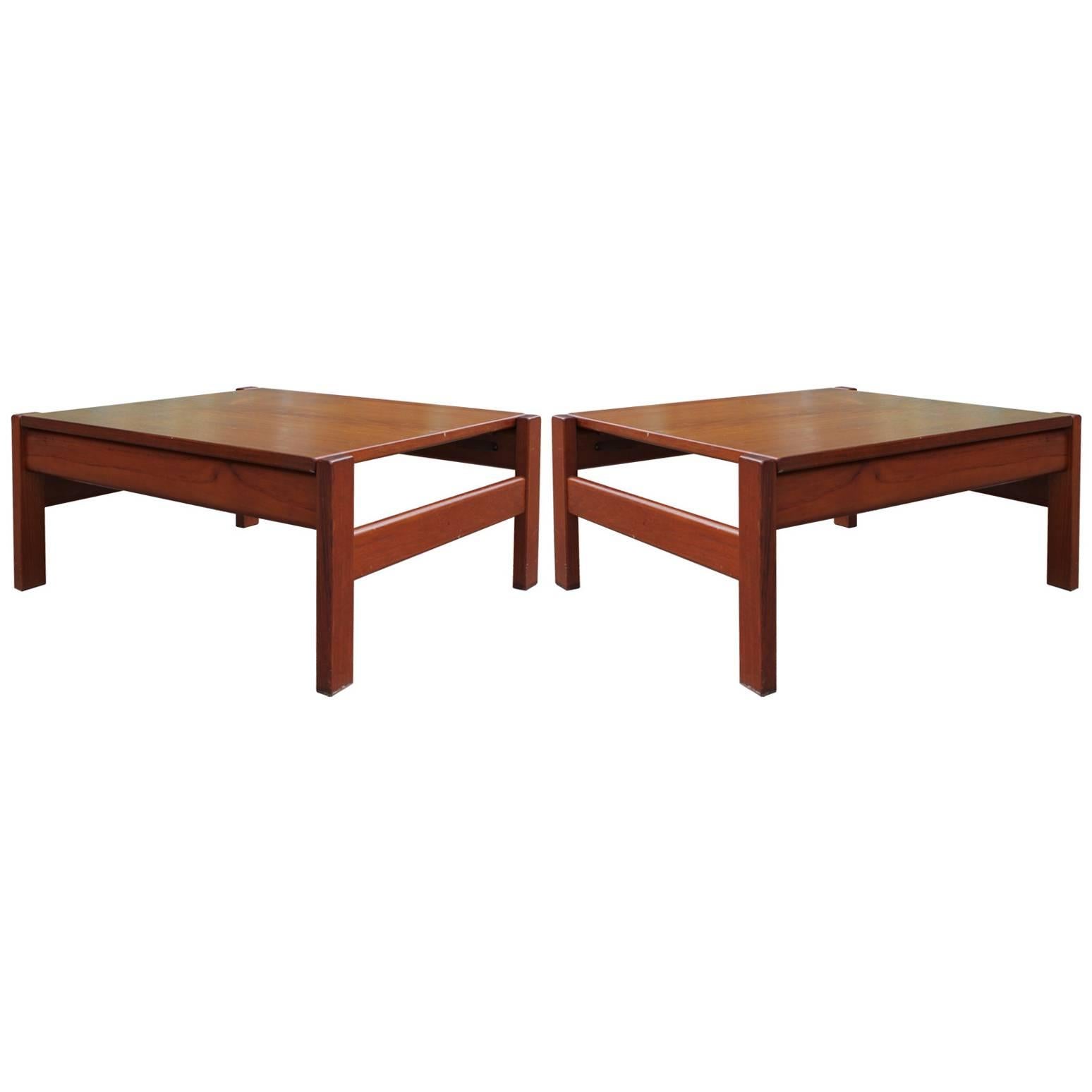 Scandinavian Modern Pair of Danish Teak Side or End Tables