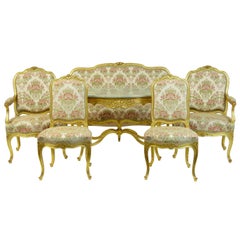 Stunning Early 20th Century Six-Piece Gilt French Salon Suite