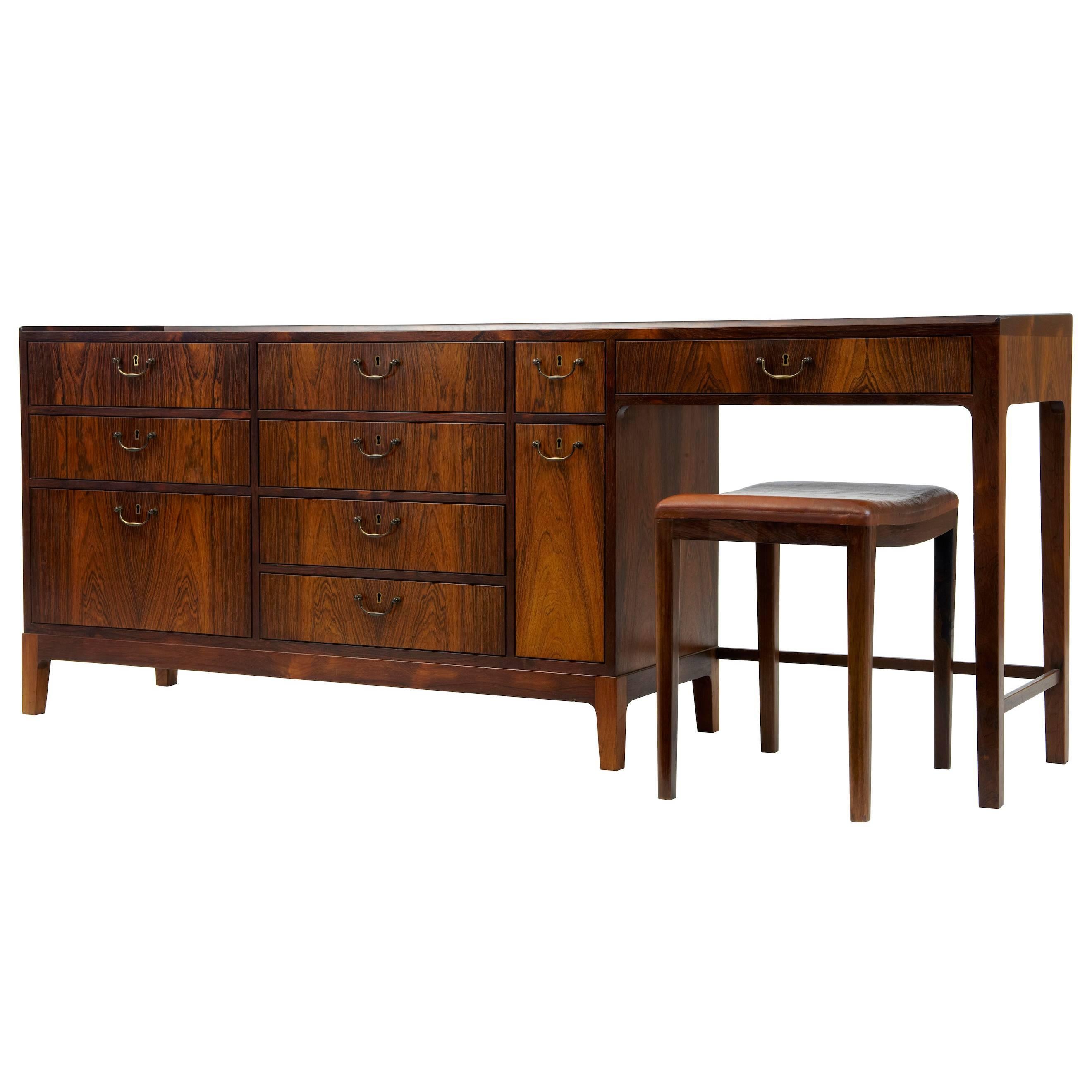 1960s Danish Design Rosewood Dressing Sideboard by Frode Holm