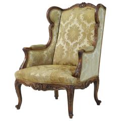 19th Century Carved Walnut French Armchair