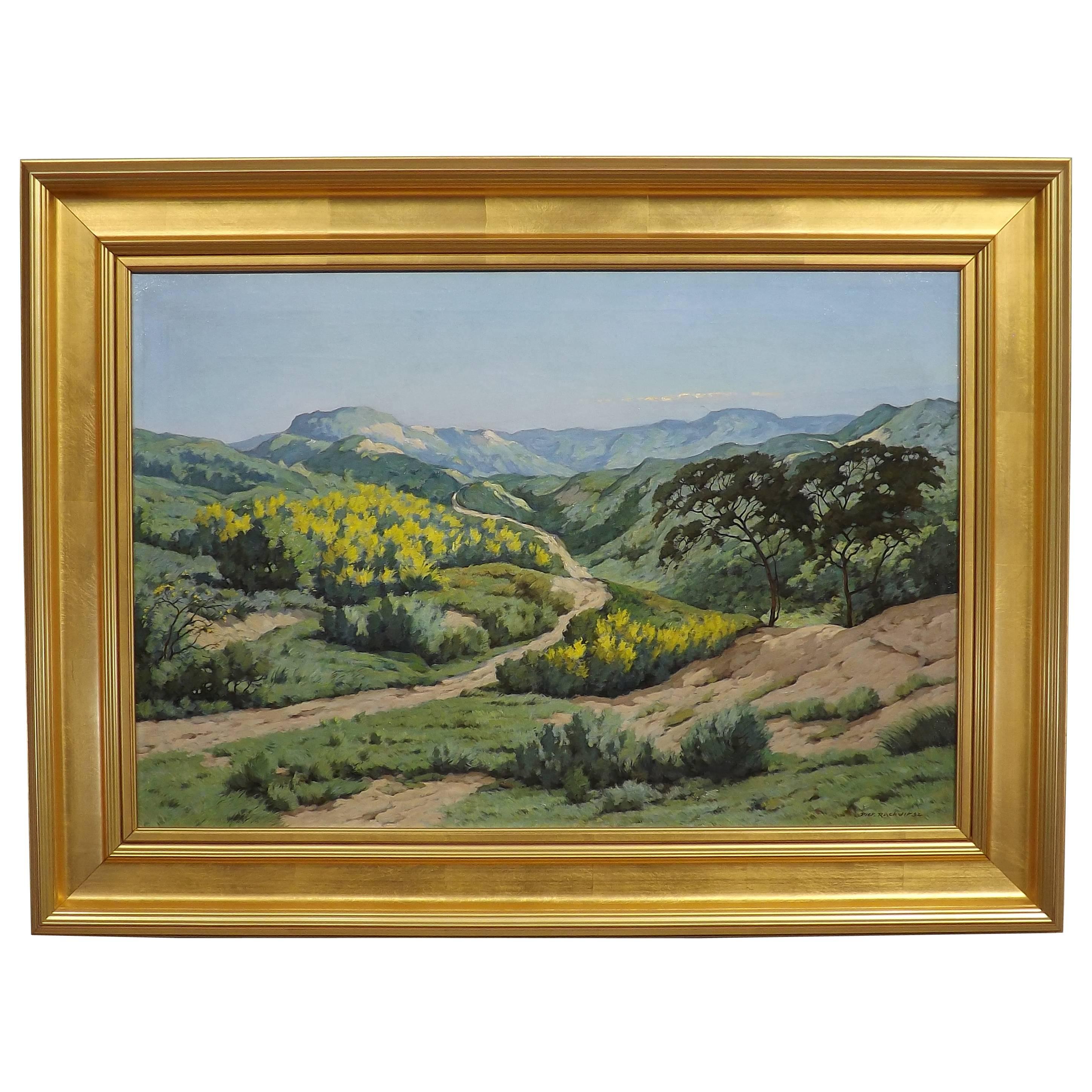 'California Wildflowers' Oil Painting by Piet Rackwitsz, 1930s For Sale
