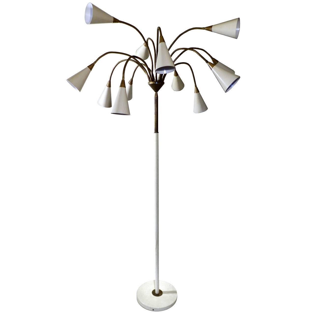 Medusa 12 Shade Floor Lamp in the Style of Stilnovo