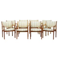 Set of Eight Danish 20th Century Soborg Modelfabrik Teak Armchairs 12