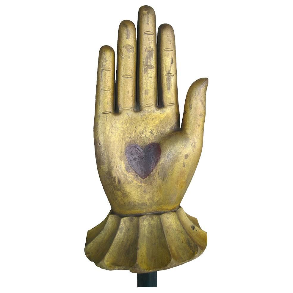 Heart in Hand Staff, circa 1900 For Sale
