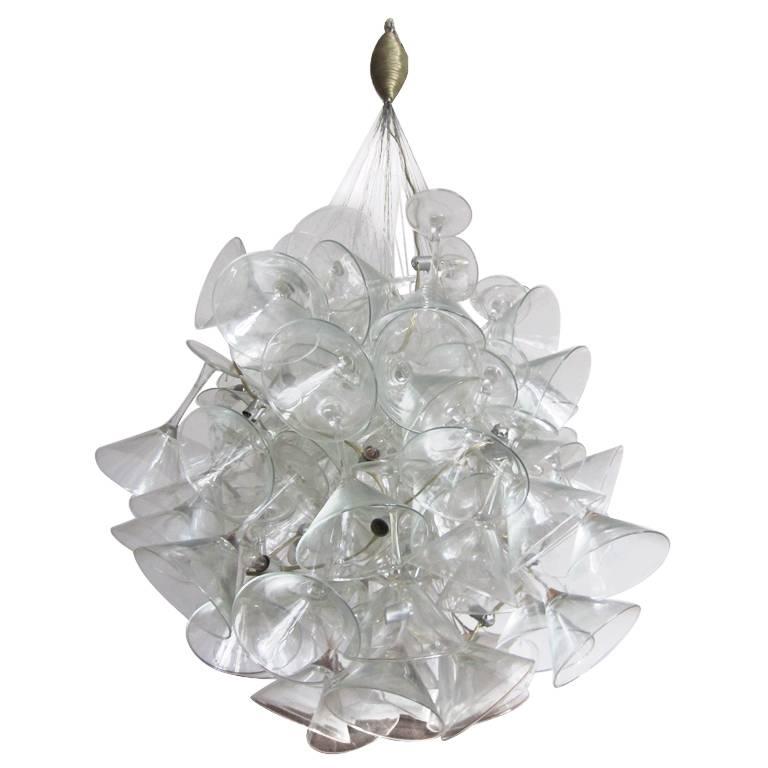 Martini Glass Chandelier For Sale