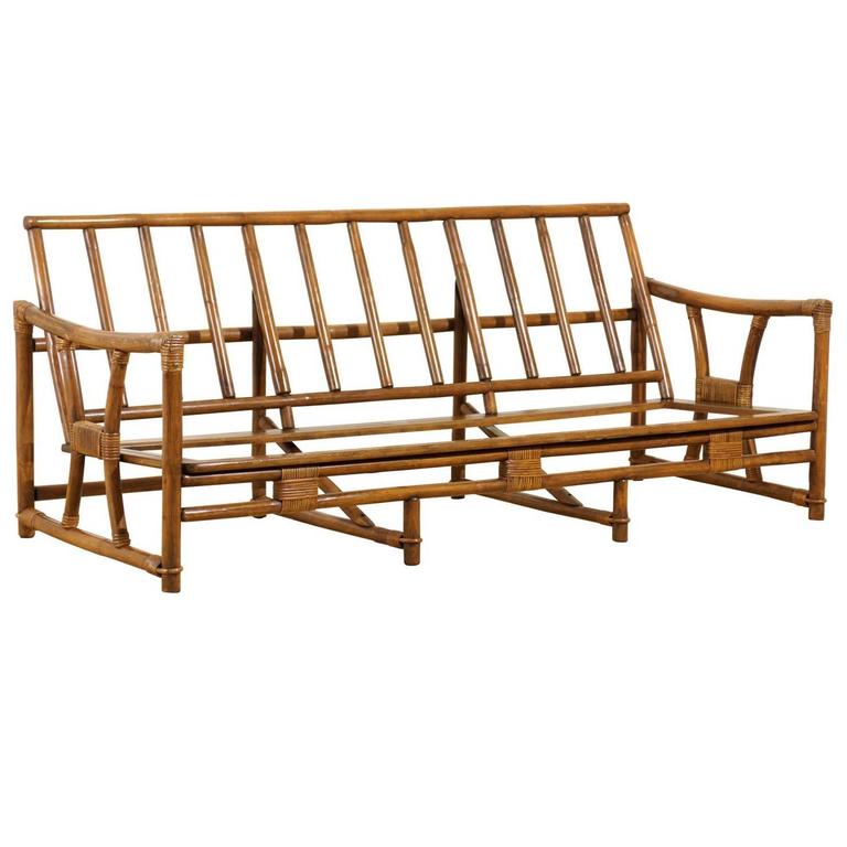 Red Vintage Ficks Reed Sofa At 1stdibs Red Vintage Ficks Reed Sofa For