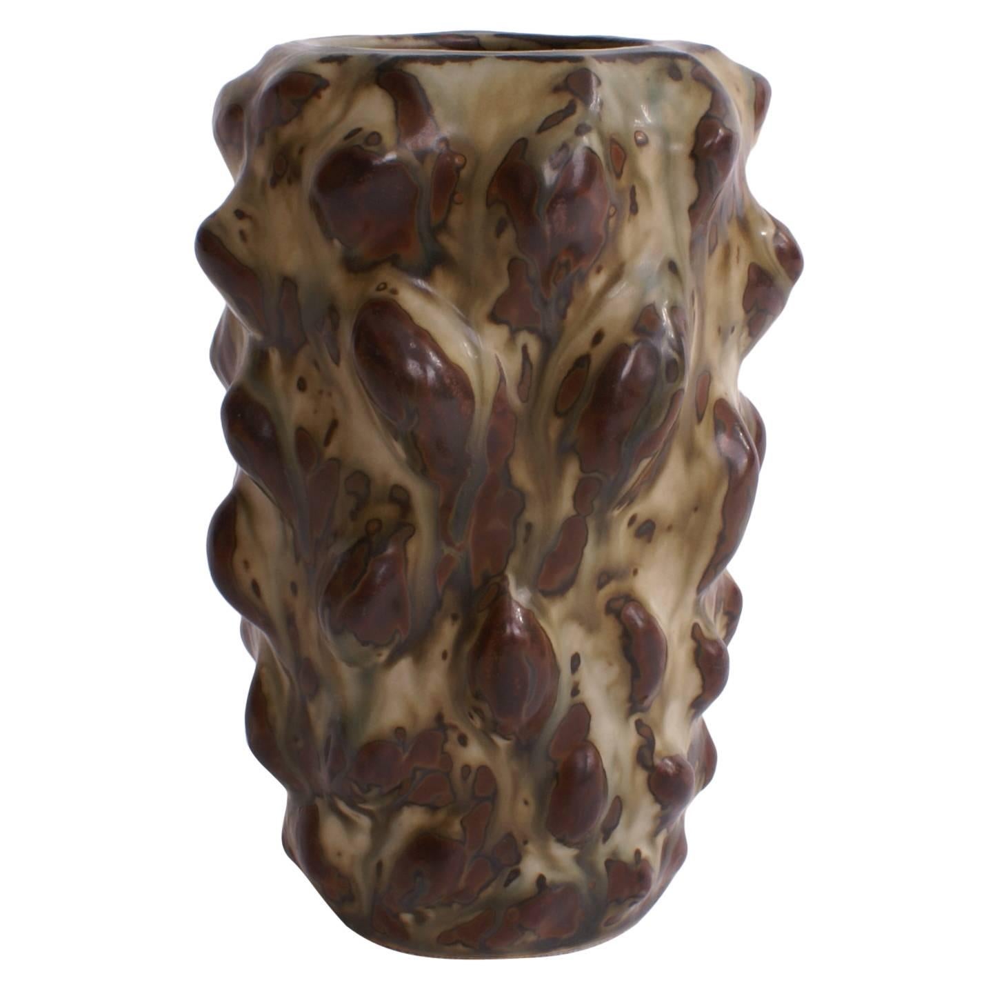 Axel Salto Vase in Sung Glaze for Royal Copenhagen in Budded Style For Sale