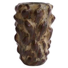 Axel Salto Vase in Sung Glaze for Royal Copenhagen in Budded Style