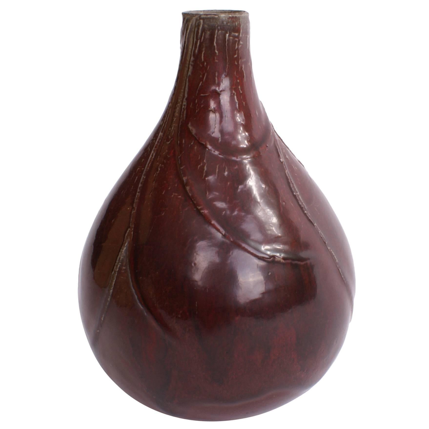 Axel Salto Stoneware Vase in Oxblood Glaze for Royal Copenhagen