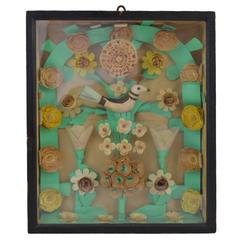 Antique Pennsylvania Bird and Flower Shadowbox