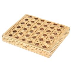 Chic Verdura Style Open Basket Weave Gilt Gold Box/Card Case/Money Holder