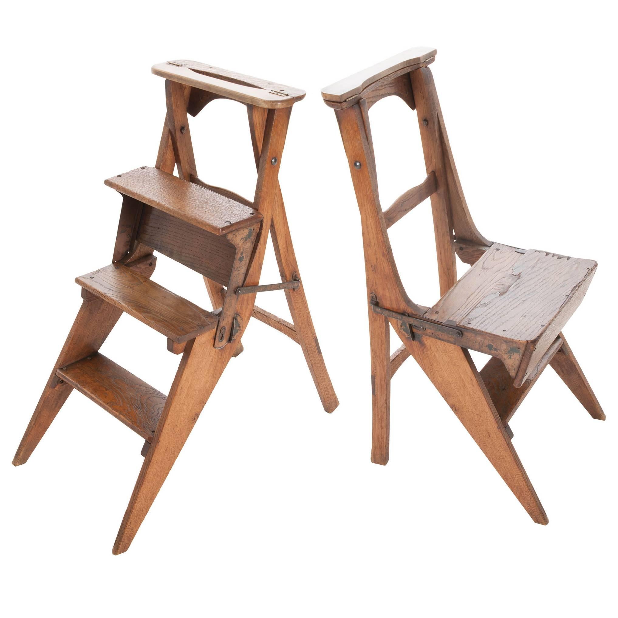 French Oak Ladder Chair