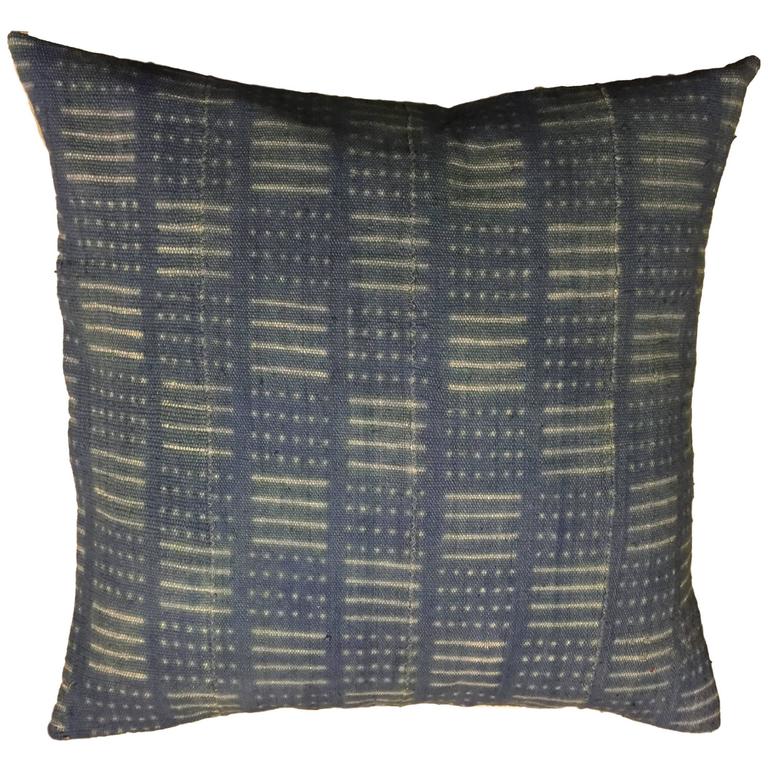 Pair of African Indigo Pillows For Sale