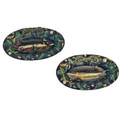 Exceptional Pair of Palissy Plates by Sargent, France, circa 1880