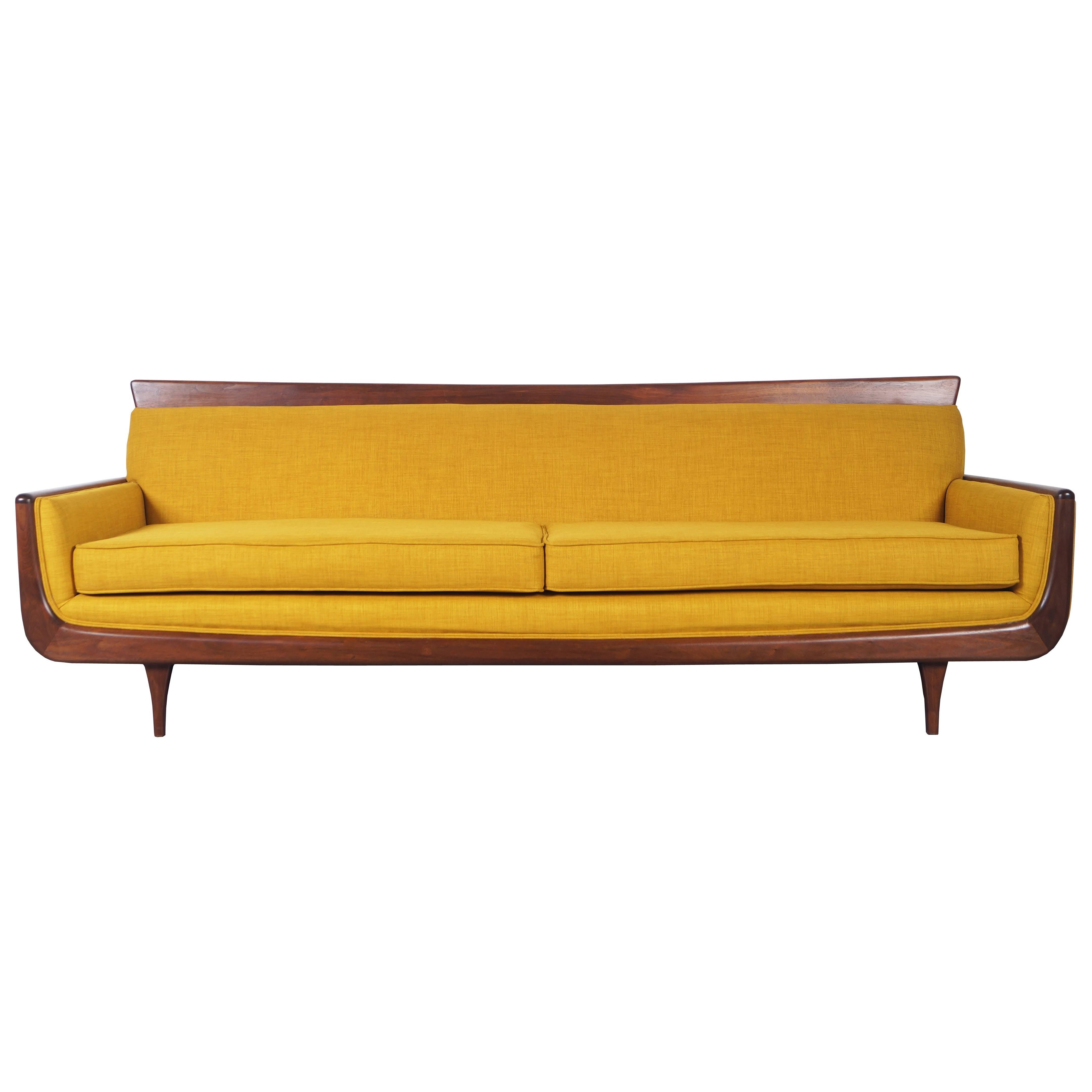 Mid-Century Modern Walnut Sofa