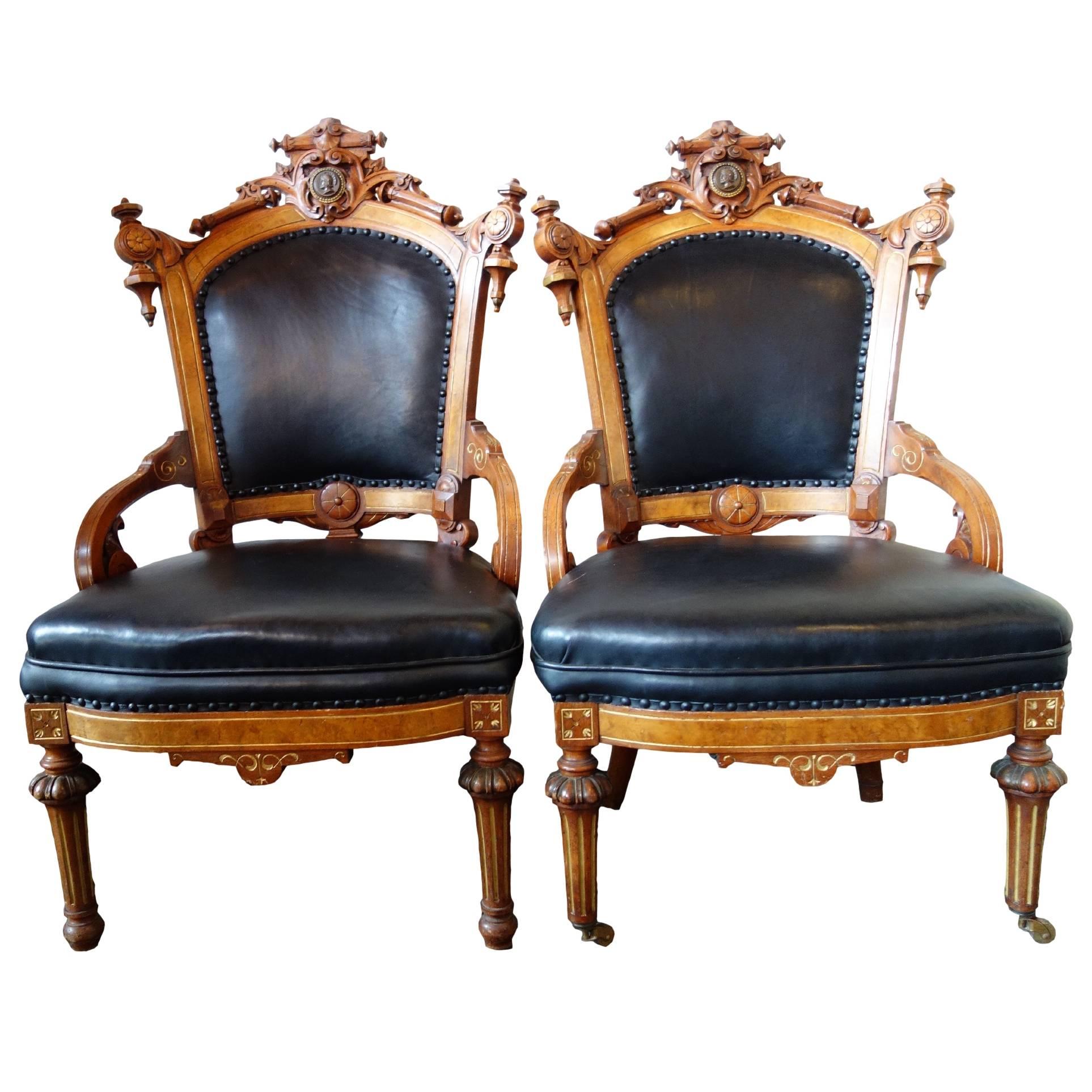 Pair of Rococo Revival John Jelliff Parlor Chairs