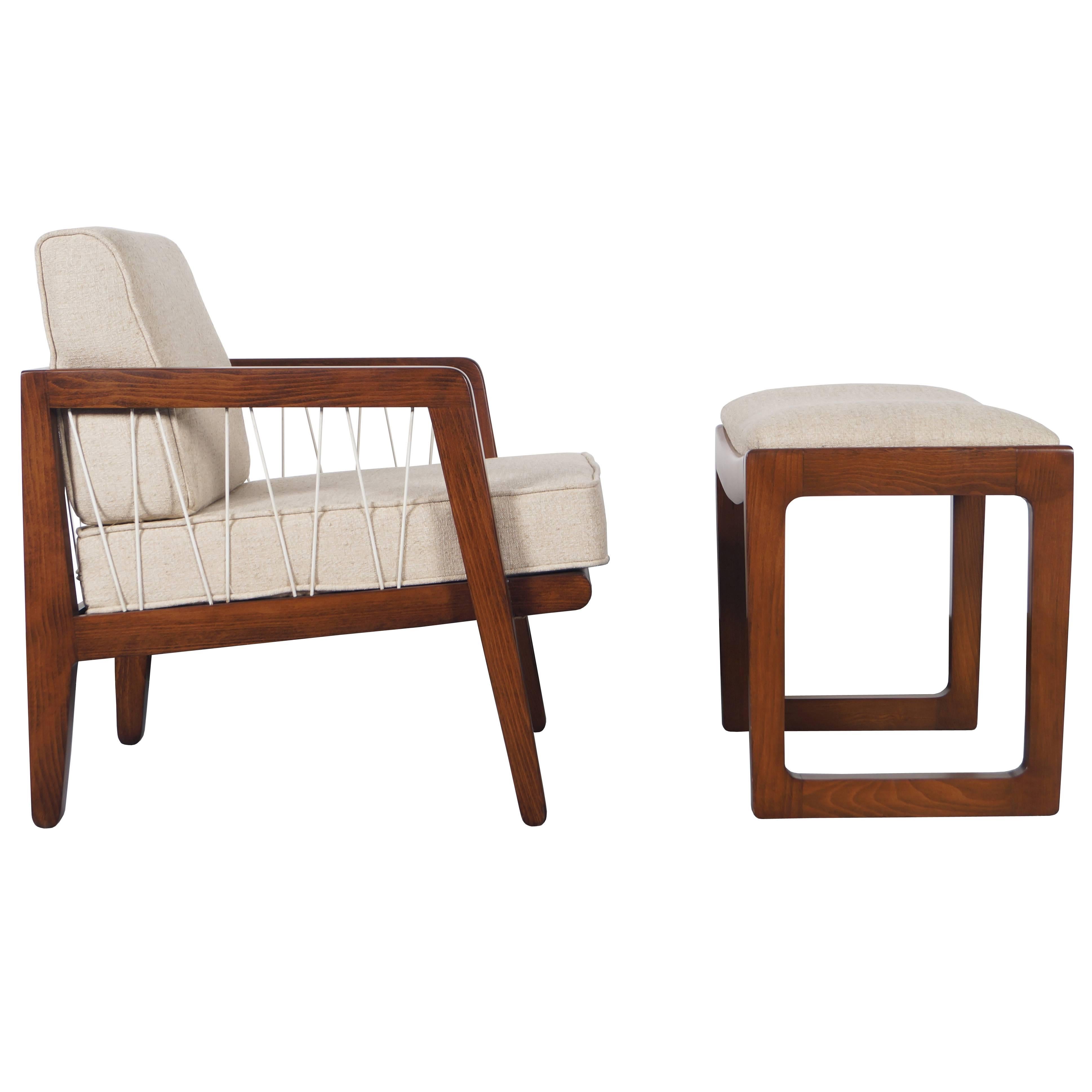 Vintage Drexel "Precedent" Lounge Chair and Ottoman by Edward Wormley