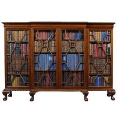 Large Mahogany Breakfront Glazed Bookcase