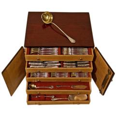 Silver Baroque Style 190-Piece Flatware Cutlery 24 Pers. Koch & Bergfeld c.1900 2