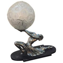 French Art Deco Female Table Lamp