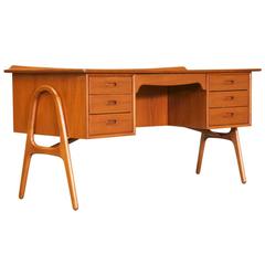 Svend A. Madsen Executive Teak Desk for Sigurd Hansen