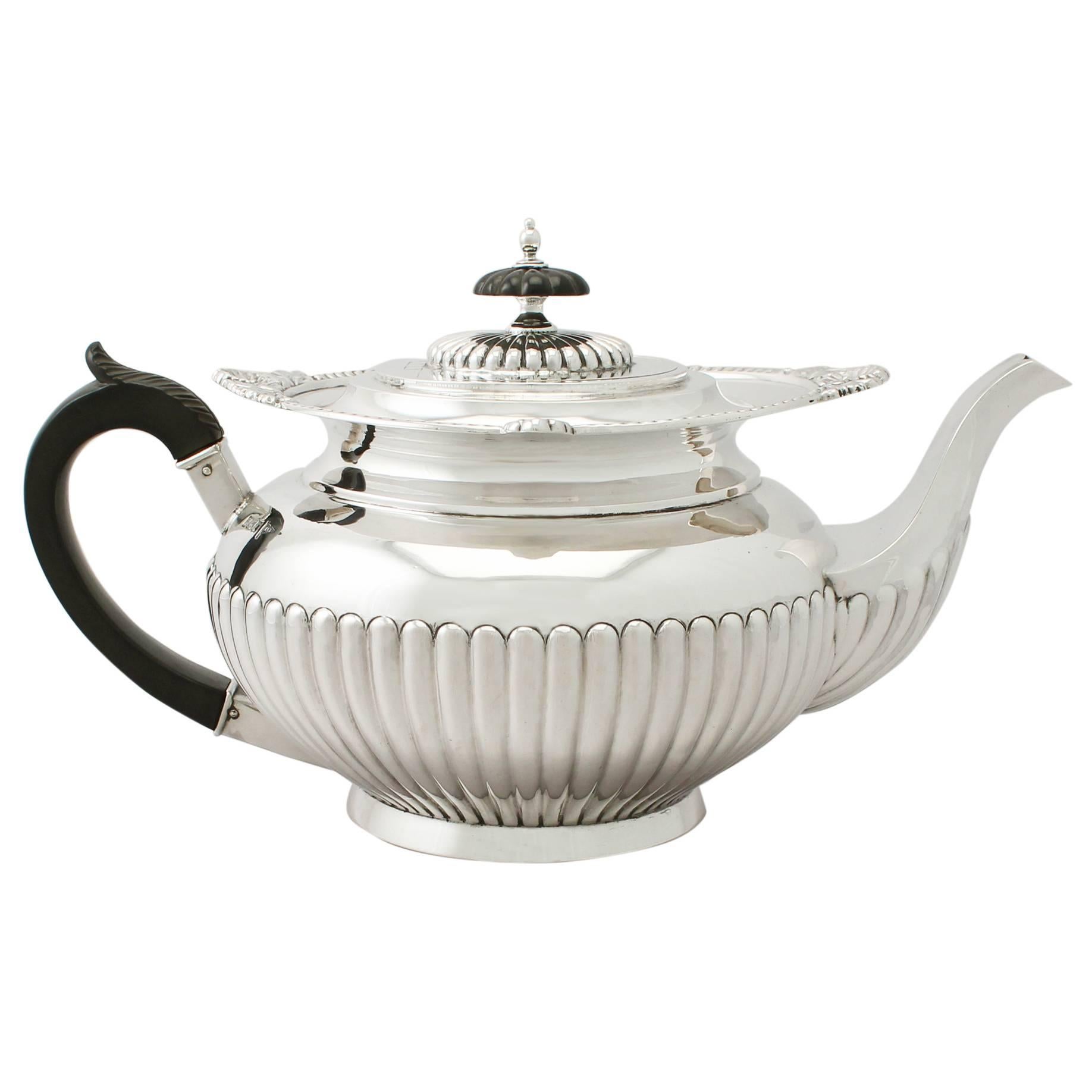 Sterling Silver Teapot, Antique Edwardian