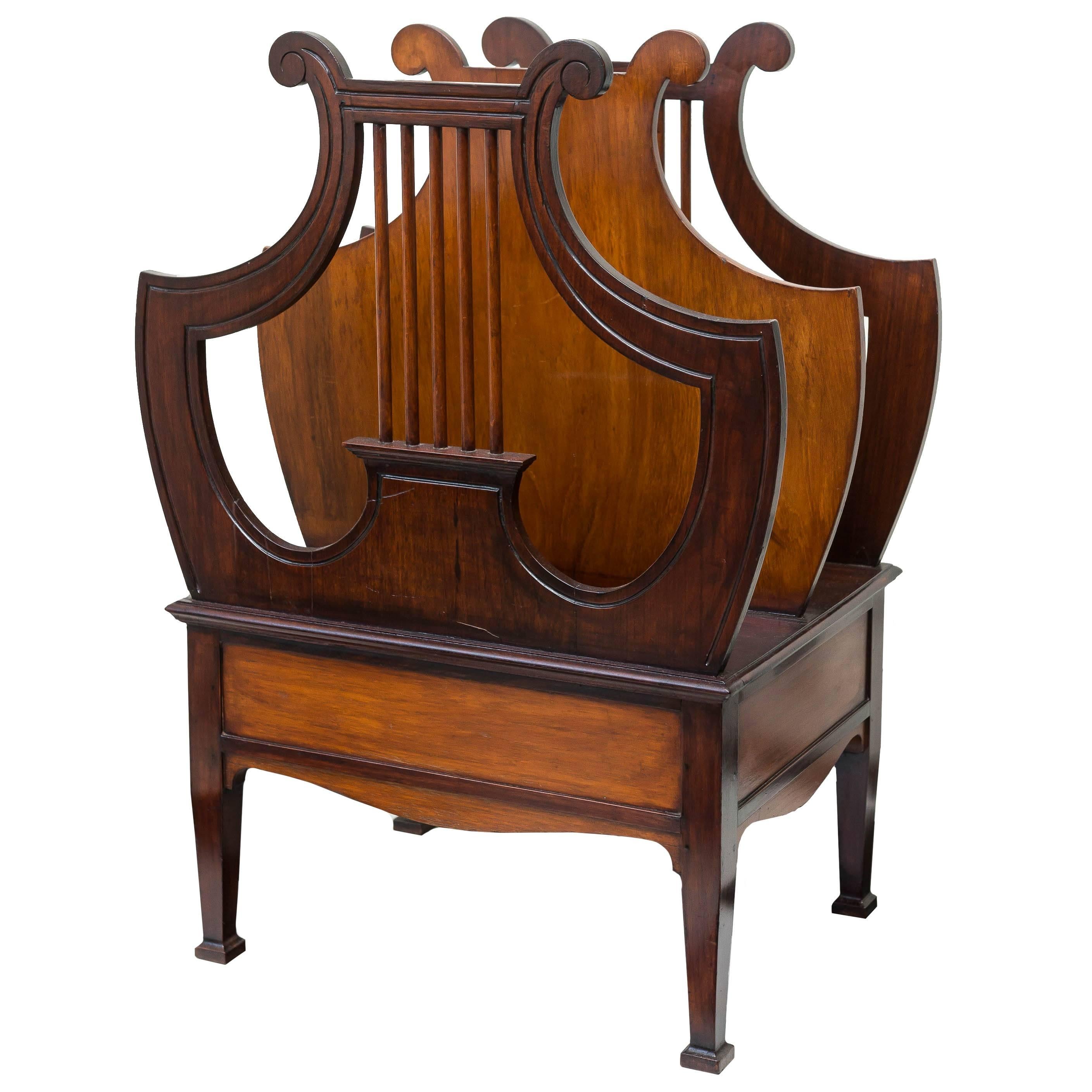 Late 19th Century English Rosewood Lyre Form Music/Folio Stand