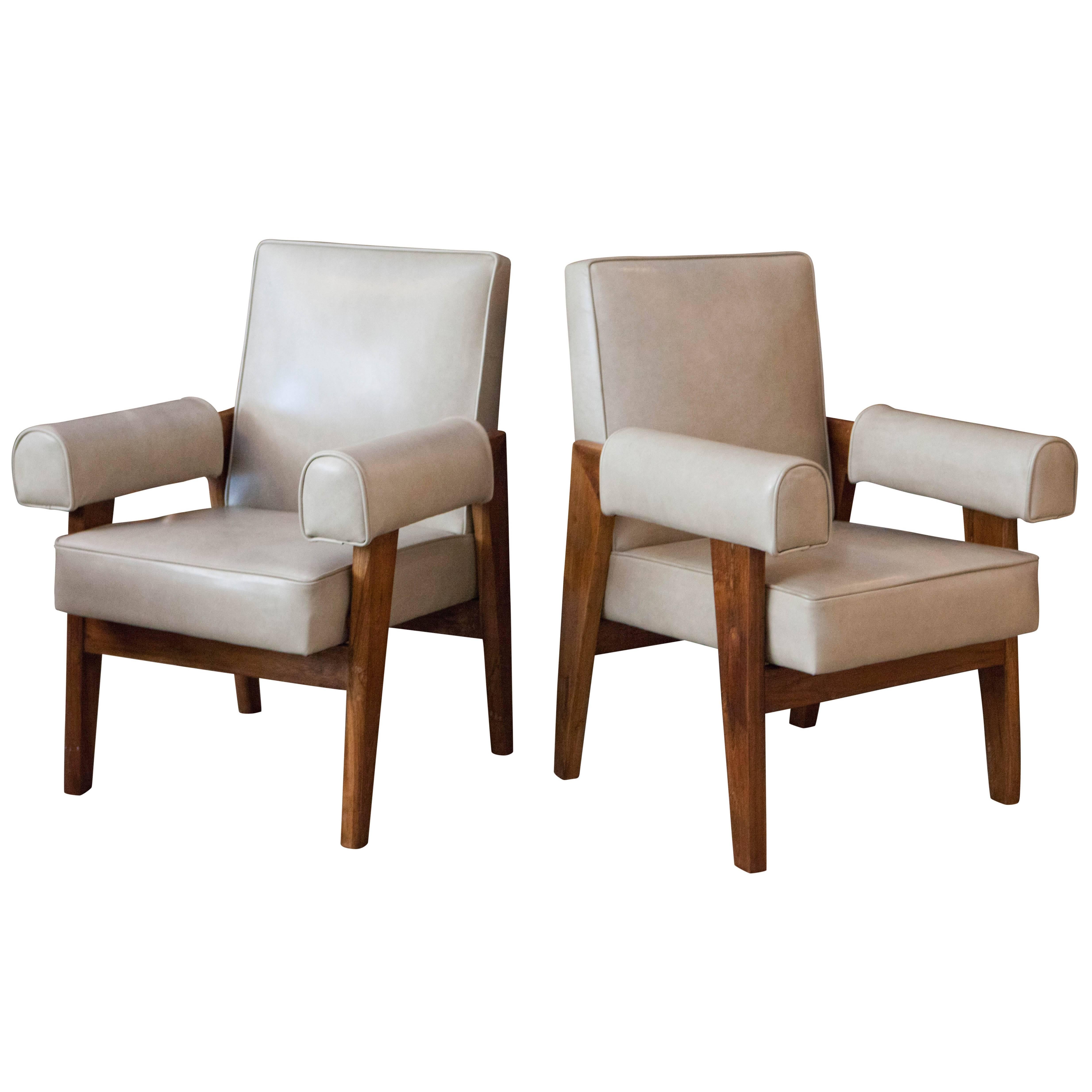 Pair of Armchairs from the High Court, Le Corbusier & Pierre Jeanneret