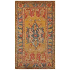Small Antique Hand knotted Wool Turkish Oushak Rug