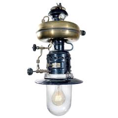 Vintage Early Electrified Gas Lantern