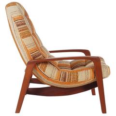 Chaise longue en teck par R. Huber:: Moderne danois du milieu du siècle dernier