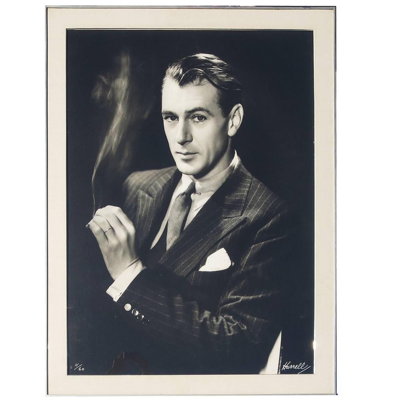 Large 1937 Gary Cooper by George Hurrell, Signed and Numbered