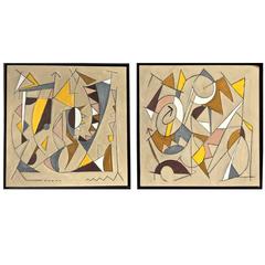Modernist Abstract Paintings, Signed and Dated by Artist
