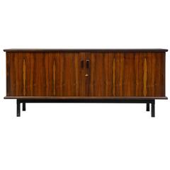 Vintage 1970s Danish Rosewood Tambour Fronted Sideboard Cabinet