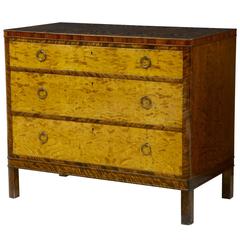 Antique 1920s Art Deco Swedish Birch Chest of Drawers