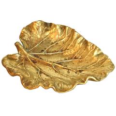 Brass Leaf Dish by Virginia Metalcrafters