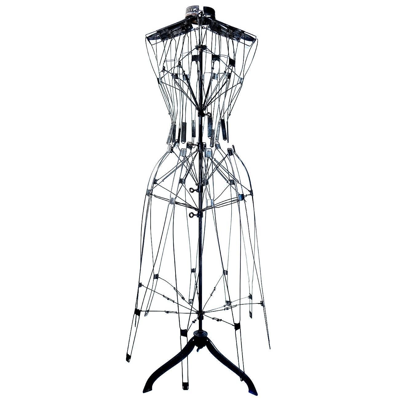 Rare and Complex 1881 Full Body Wire Dress Form