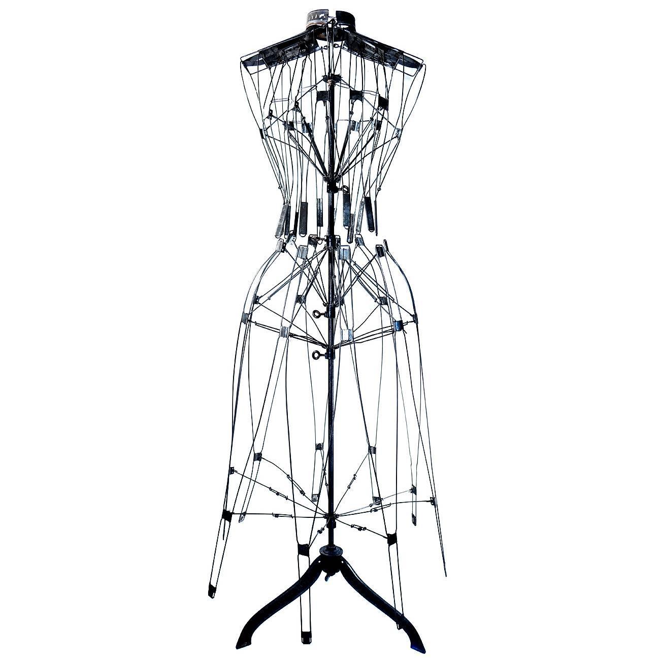 Rare and Complex 1881 Full Body Wire Dress Form For Sale at 1stdibs