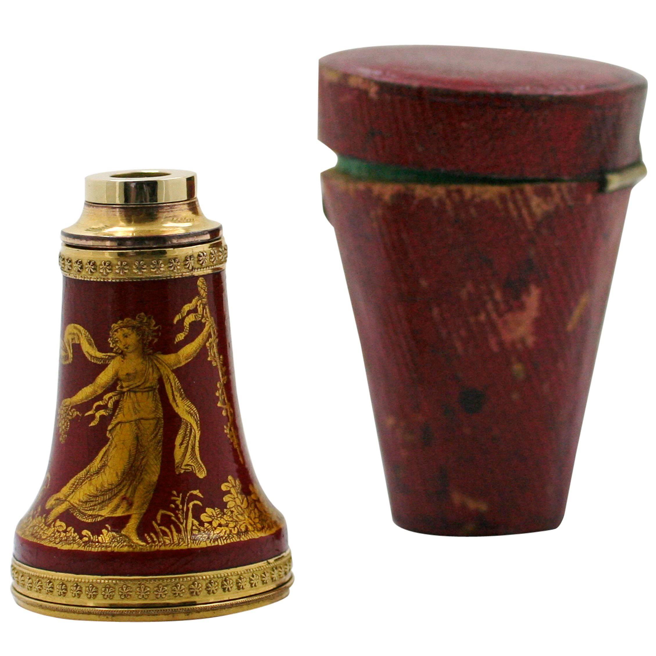 Empire Painted and Lacquered Spyglass, Early 19th Century For Sale