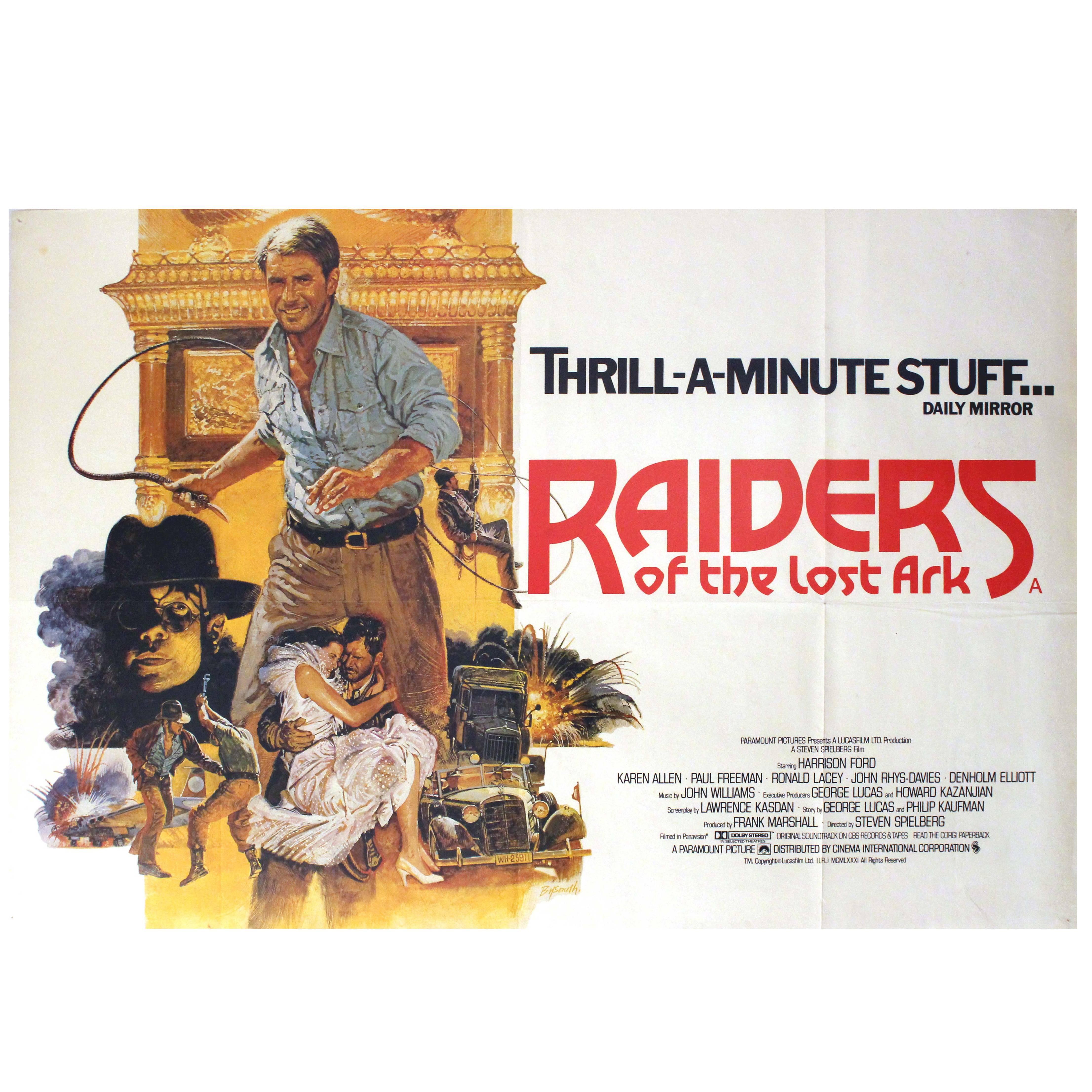 Original Movie Poster Raiders of the Lost Ark Harrison Ford as Indiana Jones